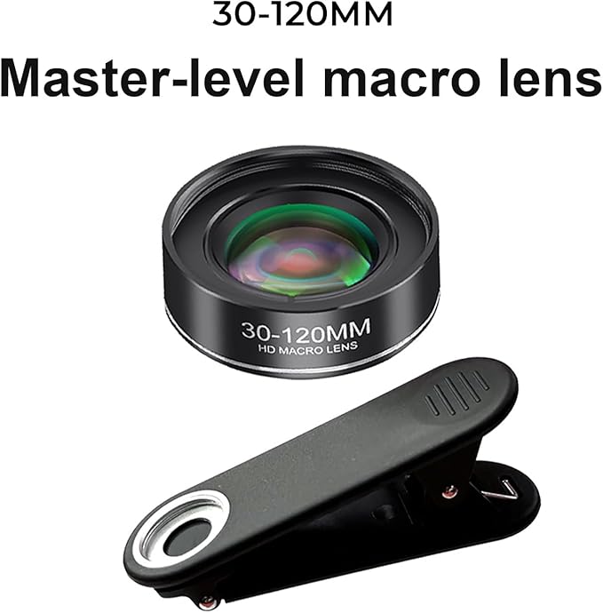 Professional 10X Macro Lens for Smartphones, 4K Ultra HD Glass Lens with Universal Clip, Lens Caps & Carrying Case, Fits iPhone, Samsung, Pixel, Android Phones