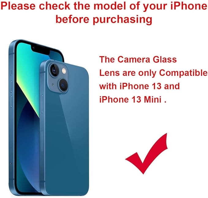 OEM Rear Back Camera Glass Lens Replacement for iPhone 13 and iPhone 13 mini with Pre-Installed Adhesive and Repair Tool Kit