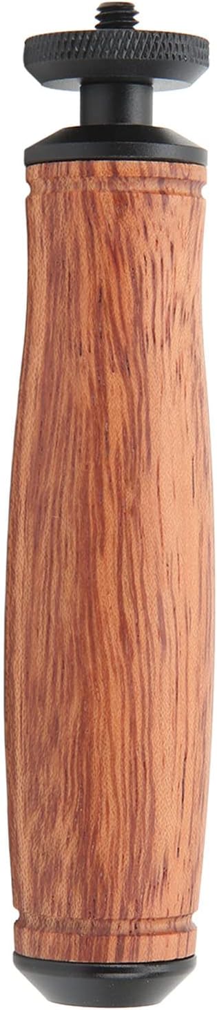 Camera Handle Grip Support Mount Handheld Wooden Handle Grip with Stable Shooting, Ergonomic Design, Light Weight, Bottom 1/4 Inch Tripod Thread