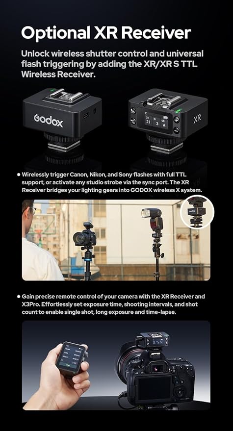 Godox X3 Pro C X3PRO C TTL Wireless Flash Trigger for Canon (𝐗𝟑-𝐂 𝐔𝐩𝐠𝐫𝐚𝐝𝐞), 2.4G Wireless X System Touchscreen Transmitter,Bluetooth APP Control, Support TTL/Auto/Manual/Multi Flash