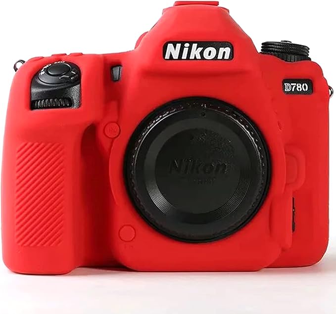 Professional Secure Silicone Camera Case Cover Housing Body Skin for Nikon D780 FX-Format Digital SLR Camera (Red)