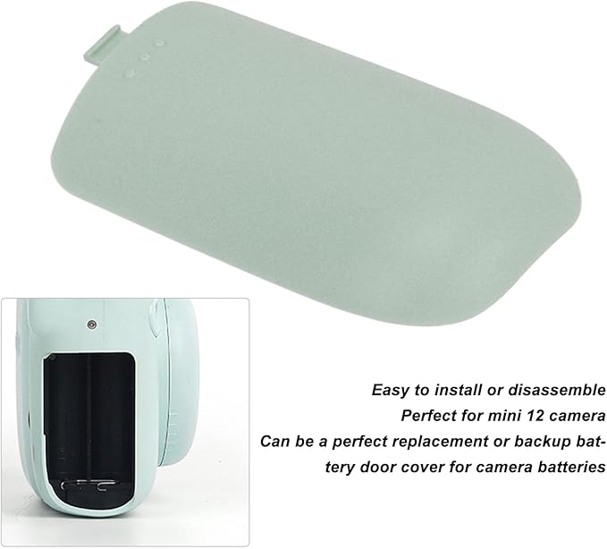 Battery Cover Replacement for Mini 12 Instant Camera, Lightweight Battery Side Cover Accessories, Camera Case (Green)