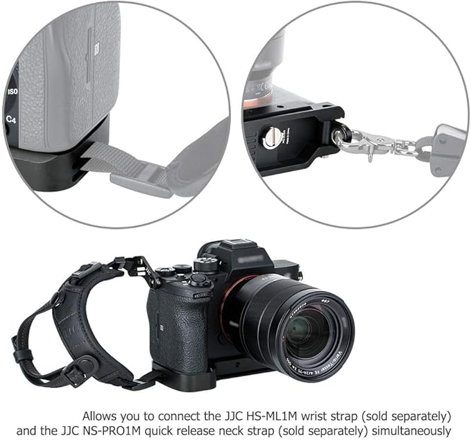 JJC GP-X1EM Grip Extension Metal Bracket for Sony A7V A7 V A7IV A7 IV A7III A7II A7RV A7R5 A7RIV A7R III II A7SIII A9II A9 A1, Arca Swiss Quick Release Base with 1/4"-20 Tripod Hole & Cold Shoe Mount