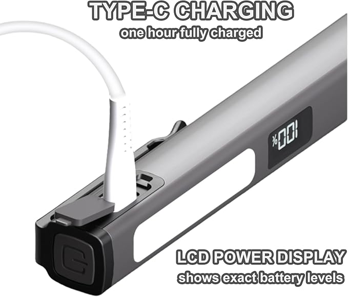 Rechargeable Pen Light Small Flashlight with COB Work Light, Portable LED Pocket Flashlight Bright Flashlights for Home, Car, Emergencies, with Type-C Charge, 6 Modes, LCD Display (Grey 2Pack)