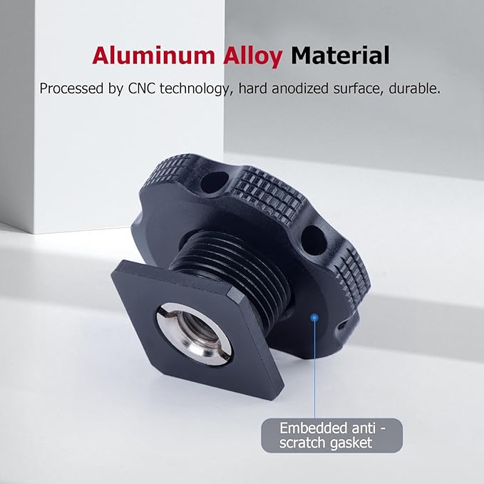 Cold Shoe Adapter with Dual 1/4 & 3/8 Screw Mount – Aluminum Alloy Camera Mount for Tripod, Microphone, LED Light, DSLR – Anti-Scratch Quick Release (62049)