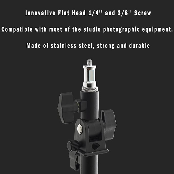 Alluneitter U-Shape Camera Flash 180°Swivel Mount Bracket with Standard 1/4 to 3/8 inch Flat Head Metal Screw Spigot Stud Compatible for Umbrella Softbox Reflector Holder Stand for Video Studio Light