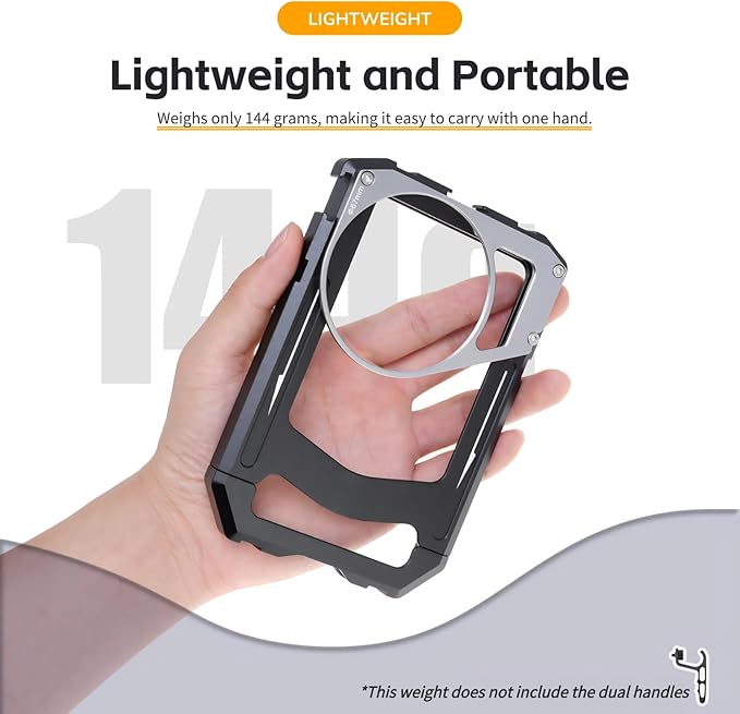 Universal Phone Cage, Smartphone Video Rig Kit with Dual Handle, ND Filter, Tripod Mount, Aluminum Alloy Phone Stabilizer for Video Recording, 1/4 inch Screw Hole