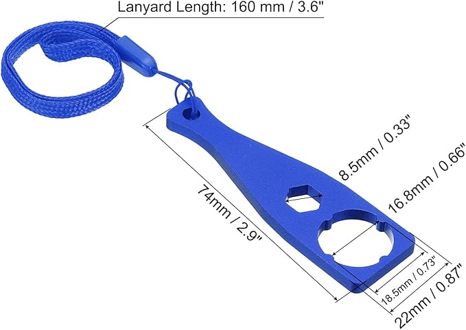 PATIKIL Camera Screw Spanner, 2 Pack Aluminium Alloy Camera Tighten Knob Bolt Nut Screw Wrench with Lanyard for Action Camera, Blue