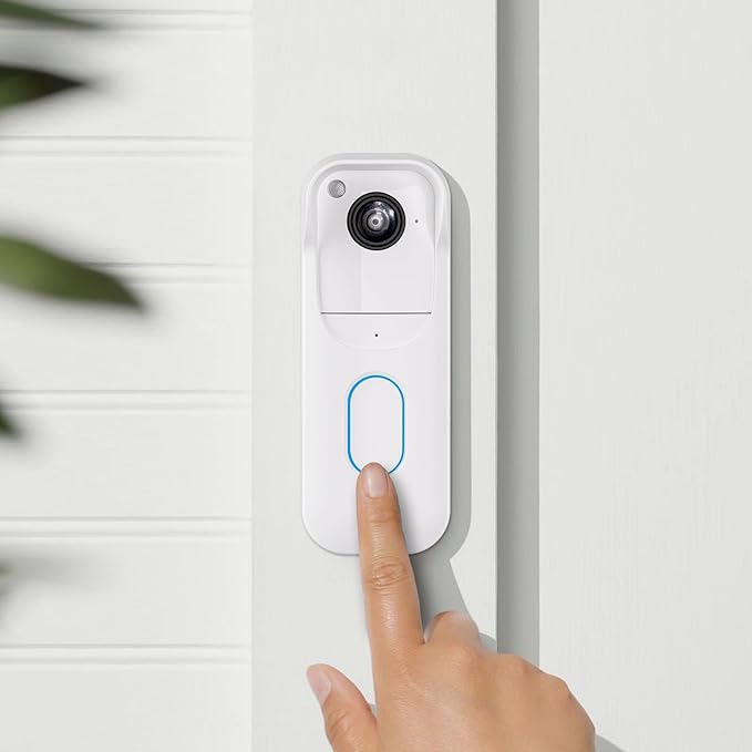 Silicone Skin Case for Blink Video Doorbell (2nd Gen) - Weatherproof Silicone Protective Cover with Brim for All-New Blink Doorbell Camera 2025 Full Protection (White)