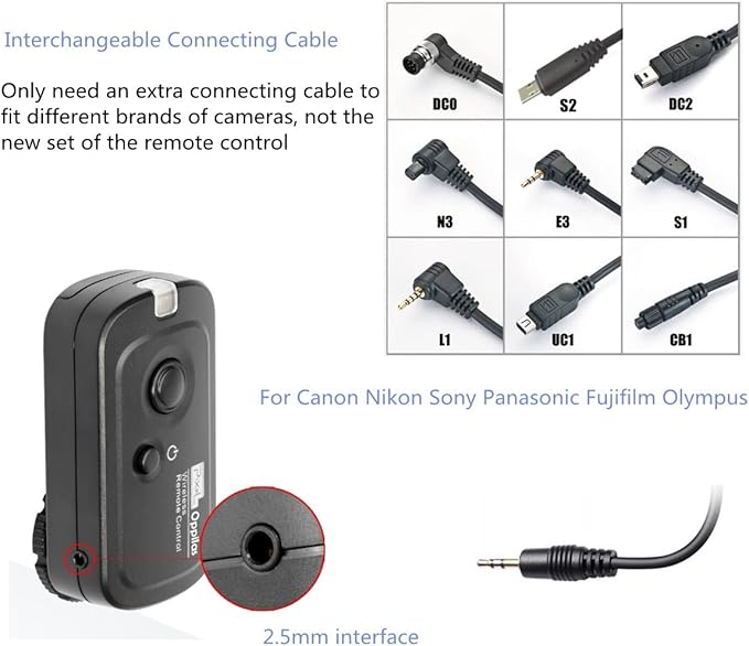 Pixel RW221-N3 Camera Remote Shutter Release Wireless Radio Control Compatible with Canon R3 R1 R5 6D 7D 5D ID 50D 40D 30D 20D 10D Replaces RS-80N3