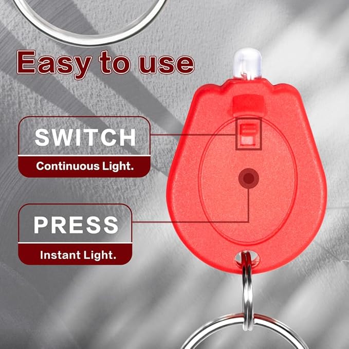 10 Pack Ultra Bright Mini LED Keychain Flashlight, Small Key Ring Flashlight, Portable LED Keychain Light for Outdoor Activities Emergency Light - Red Shell