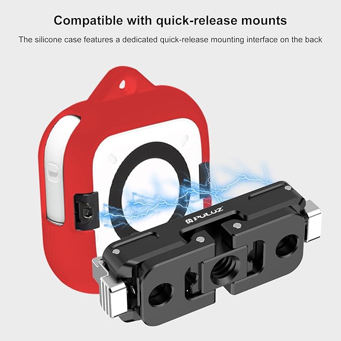 UicPuzo Full Body Silicone Case with Lens Cap & Lanyard for Insta360 GO Ultra, Anti-Scratch Protective Skin Cover,Non-Slip Grip & Shockproof Design (Red)