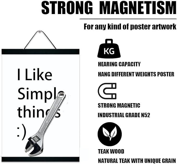 YK artwood 3 Pack Magnetic Poster Hanger Frame 16 inch Black- 16x24 16x22 16x20 Poster Frame for Wall Art Pictures Photos Prints Maps Diamond Art Painting