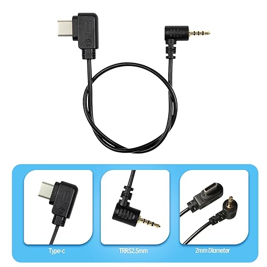 Camera Shutter Release Cable USB-C to TRRS 2.5mm USB for DJI Ronin-SC/RS2/RSC2/RS3/RS3 Pro/PS3 Mini/RS4/RS4 Pro Stabilizer,for Panasonic GH6 S5M2X G9 S5 S1H Camera RSS Upwards Control Cable 33CM