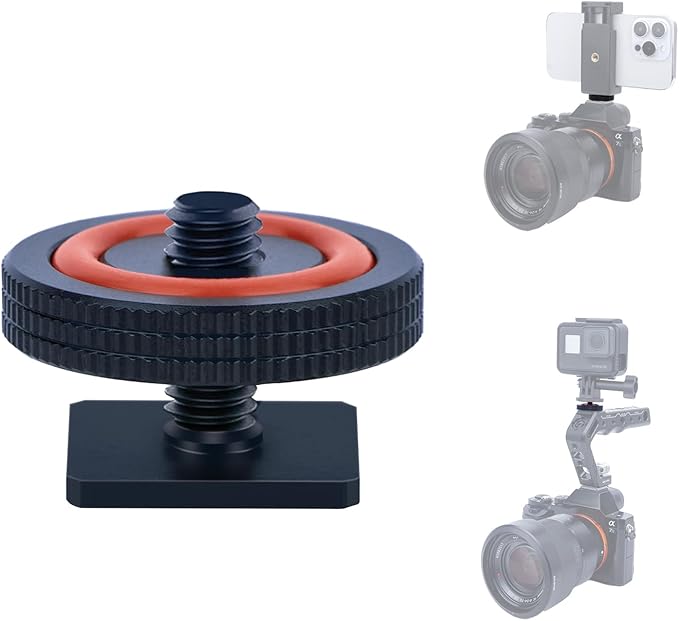 Hot Shoe Adapter for DSLR Cameras – Universal 1/4 Screw Mount for Microphone, LED Light, Tripod – Aluminum Alloy Quick Release with Anti-Slip & Shockproof Design (62043)