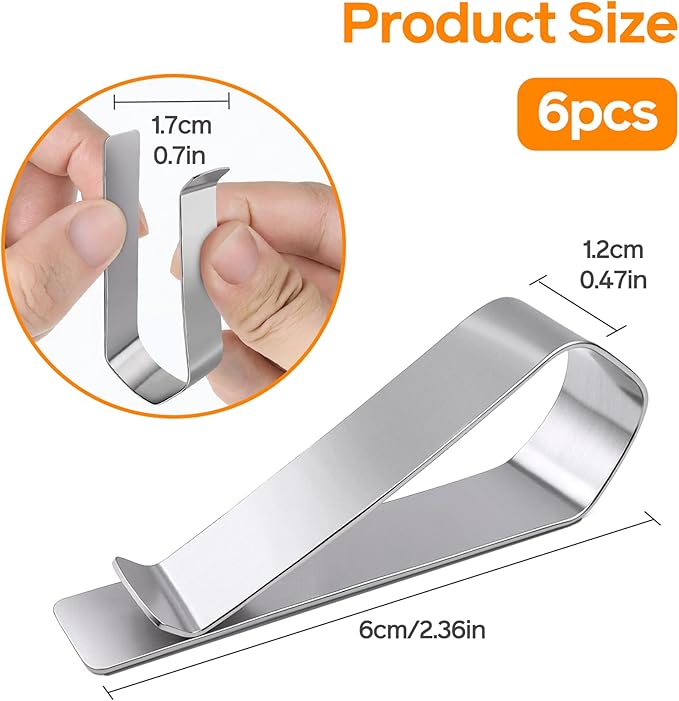 3-Pack Stainless Steel Clips with 3M Adhesive – DIY Sun Visor Mounting Kit for Photo Frames (Not Included) – Strong Hold Car Visor Accessory for Custom Displays, Home & Office Use