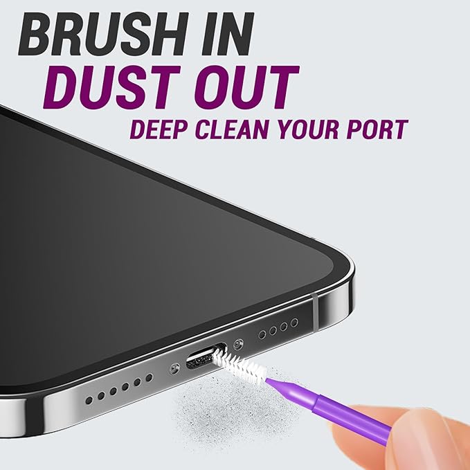 Cleaning Kit for Cell Phone and Headphone Charging Port, USB C, Speaker, Cleaner Tool Fit for iPhone 16 15 14 13 Samsung, Professional Cell Phone Port Cleaning Kit for Lightning & Type C
