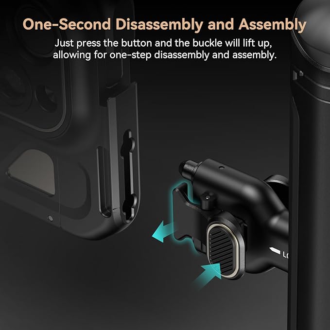 SMALLRIG Quick Release Side Handle for Universal Mobile Phone Cage 4299 and iPhone 15 Series Cage, Aluminum Handle Grip with Built-in Cold Shoe - 4403