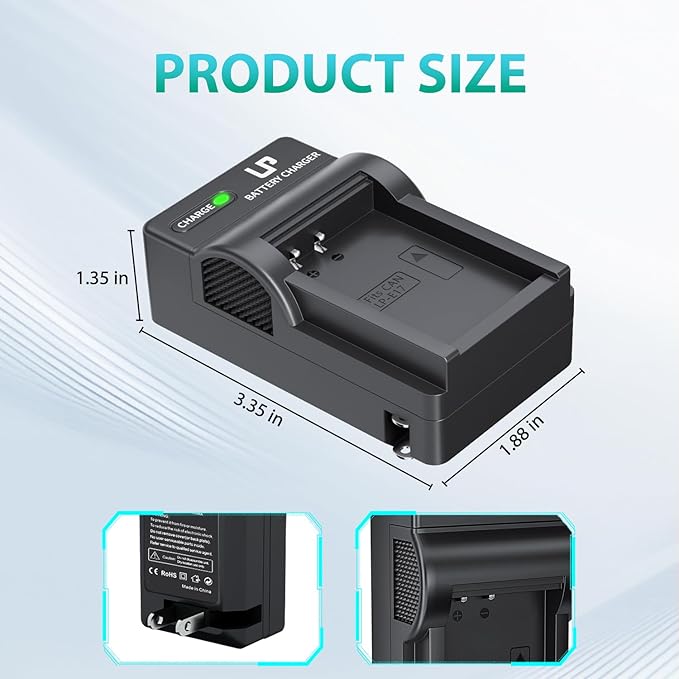 LP LP-E17 Battery Charger, Charger Compatible with Canon EOS Rebel T7i, T6i, T6s, SL3, SL2, 77D, 9000D, 8000D, 800D, 760D, 750D, 200D, M6, M5, M3, Kiss X8i DSLR Cameras & More(NOT for T7, T6, T5, T3)