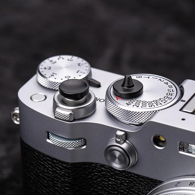 Camera Metal Shutter Release Button for Fujiflm X100VI,X100V,X-T3,X-T2,X-T30,X-PRO1,X-PRO2,X-PRO3,X-M5 X-E5 X-Half,for LeicaM10,M9,for Nikon Df DSLR/SLR (Black)