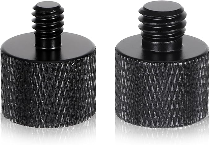 2pcs 1/4 to 3/8 & 3/8 to 1/4 Camera Tripod Adapter Tripod Screw Adapter 1/4 Male to 3/8 Female and 3/8 Male to 1/4 Female Adapters Set for Camera Monitor Tripods Microphone Mic Stand Mount