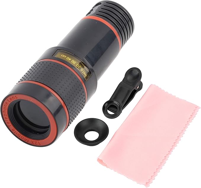 Acouto Phone Camera Lens Kit Professional 12X Telephoto Lens Telescopic Focusing Universal for Mobile Phone Tablet Photography Accessories