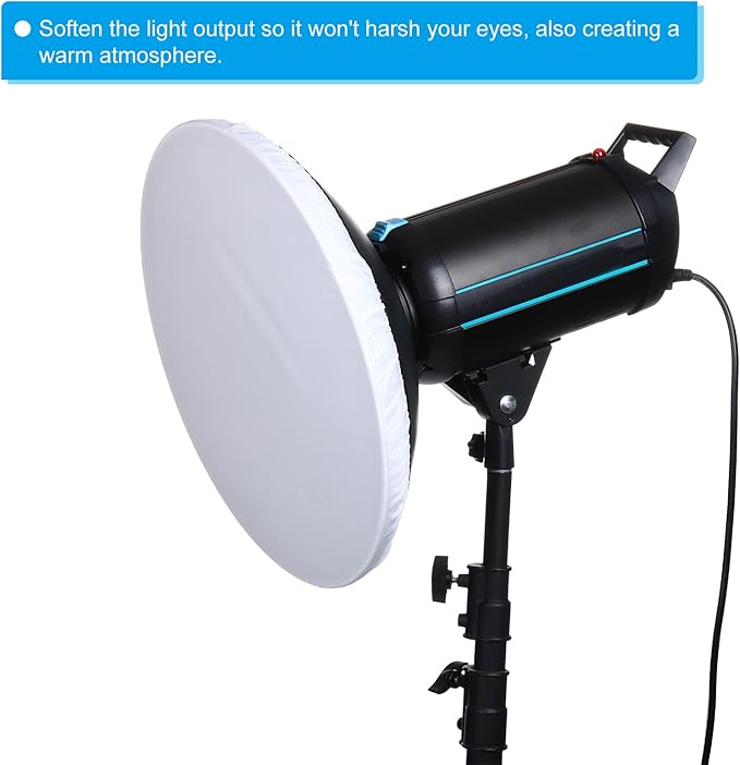 PATIKIL 22" 55cm Soft Diffuser Lamp Cover, Cloth Diffuser Strobe Reflector Lamp Sock for Flash Light Dish Photography Studio, White