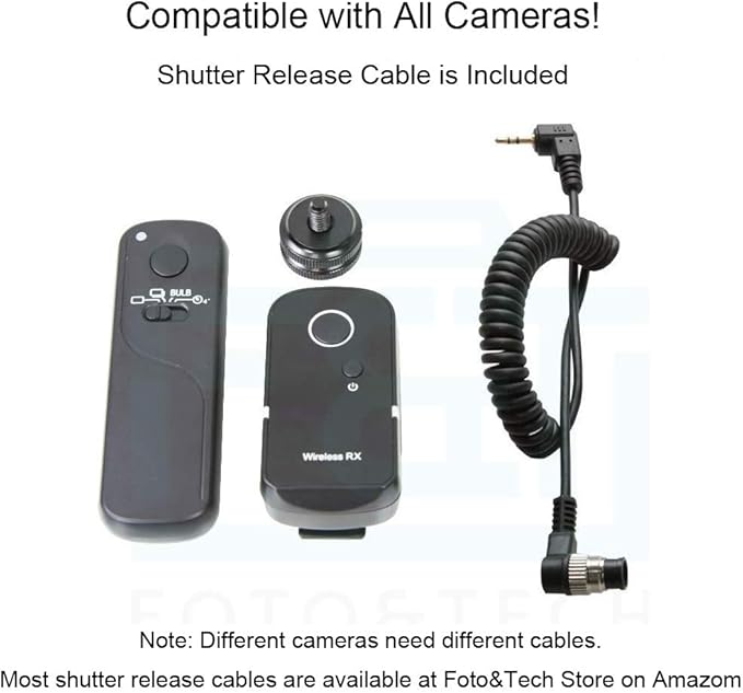 Foto&Tech 360 Any Angle 100m Wireless Remote Control Shutter Release (Compatible with Nikon Z9 Z8 D850 D500 D5 D4 D3 D3x D3s D810A D810 D800 D800E D2 D2H D2Hs D2X D200 D300)