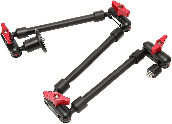 31in Adjustable Articulating Magic Arm 1/4 and 3/8 Screws, Flexible 360° Rotation Universal Camera Mount for LED Light/Monitors/Microphone Video Rig/Smartphones