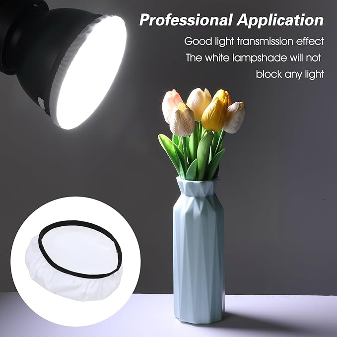 4 PCS Light Diffuser, 7"/18cm Diffuser Lamp Sock Soft Cover White Diffuser Sock for Studio Strobe Reflectors, Video Shooting (White)
