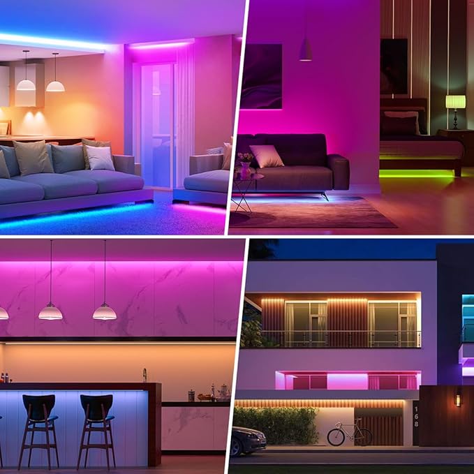 BTF-LIGHTING FCOB COB RGB LED Strip 810LED/m 9.8FT DC12V Color Changing Flexible High Density Uniform Light 10mm Width for Bedroom Home Indoor Decoration(No Adapter or Controller)