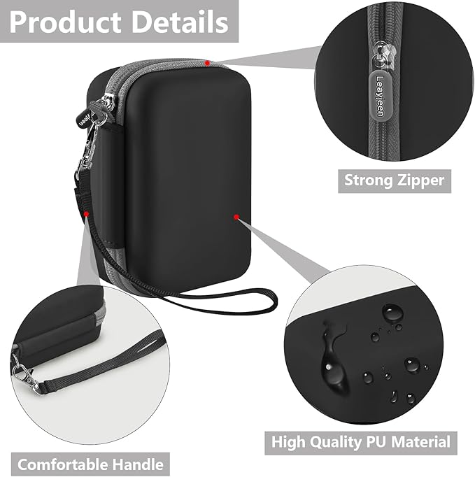Leayjeen Digital Camera Case Compatible with KODAK EKTAR H35 Half Frame Film Camera and 35mm Kodak Ultramax 400 Color Print Film, Designed with EVA Hard Shell (Case Only) Black