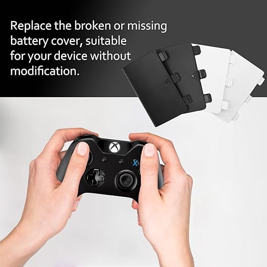 KELIFANG Replacement Battery Cover Door Compatible with Xbox One, One S, One X Controller, Battery Back Shell Repair Part Compatible with Xbox Wireless Controller (4 Pack, White)