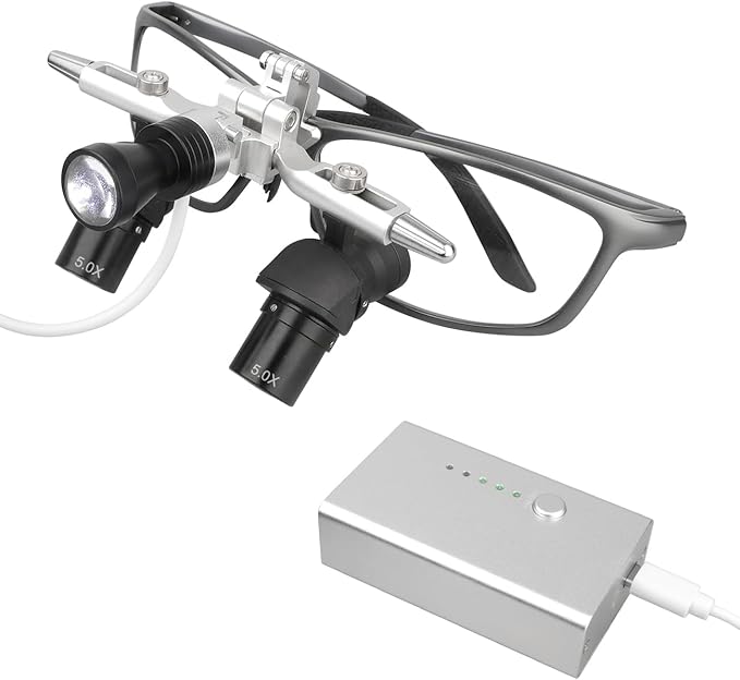 Ergo Loupes 4X 5X 6X Binocular Magnifying Glasses 48° Ergo Loupes 5W Headlight (5X)
