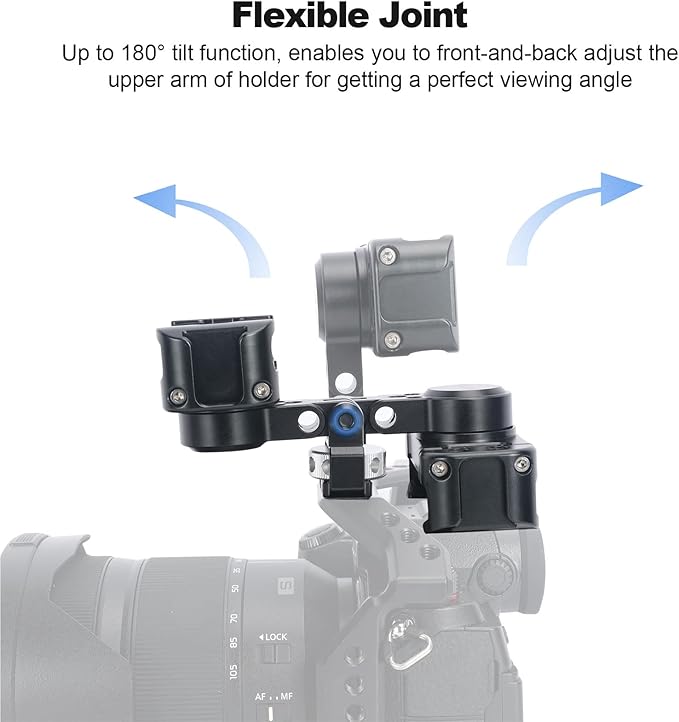 NICEYRIG Pro Phone Holder with 1/4 Mount 360 Degree Rotation and 180 Degree Tilt for DSLR and Mirrorless, Cinema Camera, Camcorder Cage Rig - 519