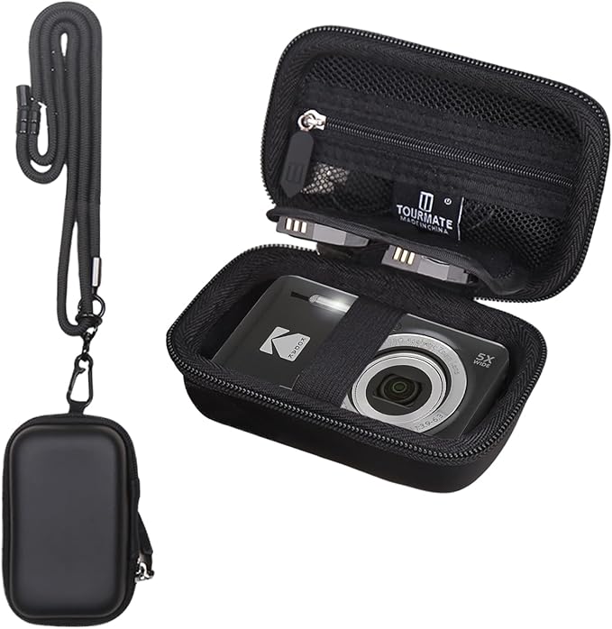 Tourmate Hard Storage Case for Digital KODAK PIXPRO FZ55/ FZ45/ FZ43/ FZ53 Camera,Travel Case for KODAK EKTAR H35N/H35(Only Box) (PU, Black)