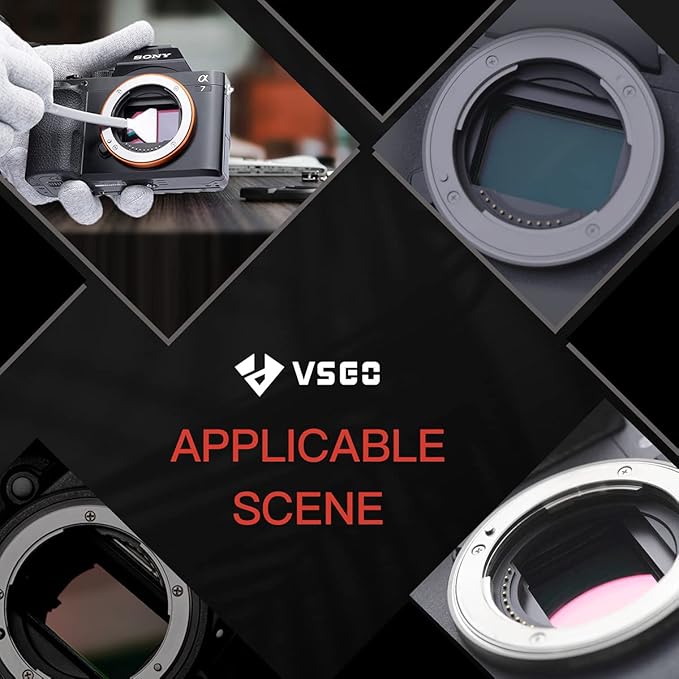 VSGO Mirrorless Camera Sensor Cleaning Kit for Meduim Format Cameras, 12pcs 34mm CMOS Swabs and 10ml Cleaner Inluded (VS-S04E)