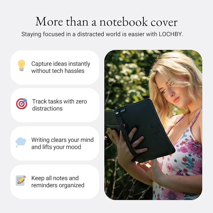 LOCHBY® Field Journal | Planner Cover | Water Resistant Waxed Canvas | Pen Loop | Included Tomoe River Notebook | Perfect for Travel, Art, Bullet Journal