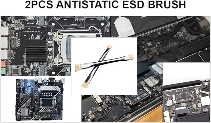 Anti Static ESD Cleaning Brush Motherboard Cleaning Tools for PCB for Mobile Phone for Electronics Soft Bristle Motherboard Brush (3, Flat Brush)