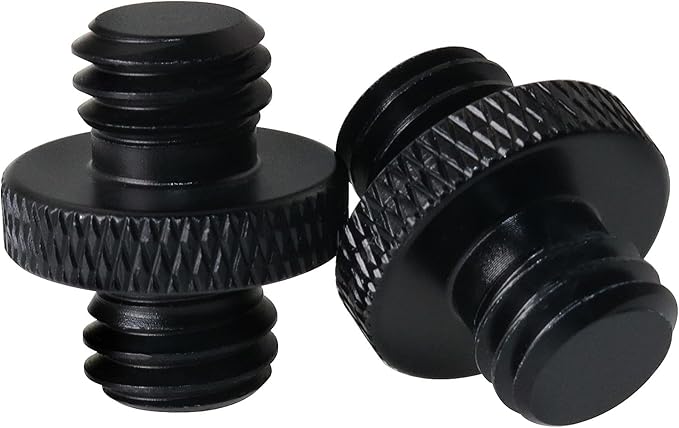 2Pcs 3/8 inch Male to 3/8 inch Male Threaded Tripod Screw Adapter Double Sides Standard Mounting Thread Converter for Camera Mount
