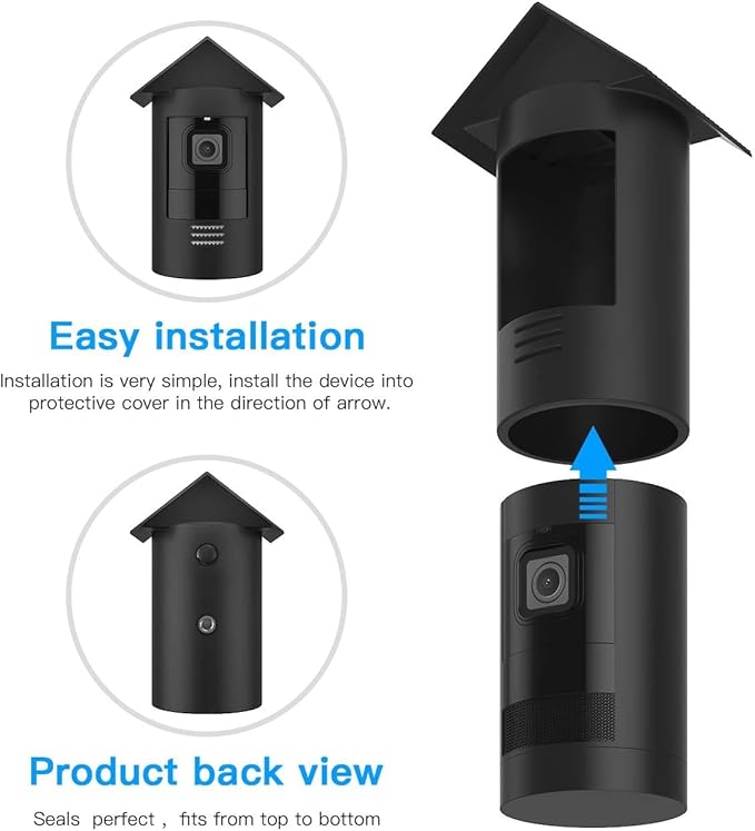 HOLACA New Water-Proof Silicone Cover Protective Case for Stick Up Cam Cam Battery HD Security Camera(3rd Generation) - Anti-Scratch Protective Cover for Full Protection (Black)
