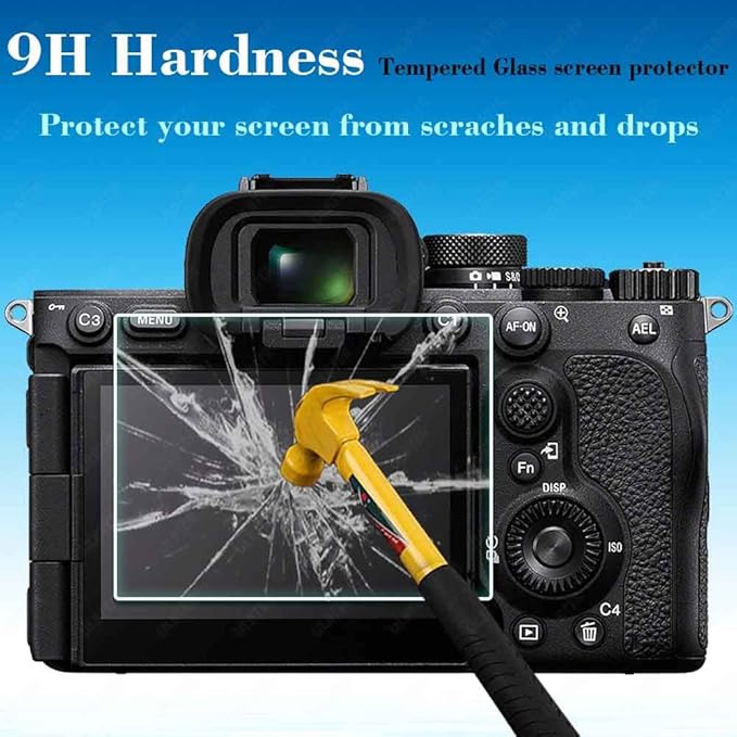 ULBTER Screen Protector for Sony Alpha A7V A7 V A7R V 7R V A7RV A7M5 Camera & Hot Shoe Cover, 0.3mm 9H Hardness Tempered Glass Cover Anti-Scrach Anti-Fingerprint Anti-Bubble [3 Pack]