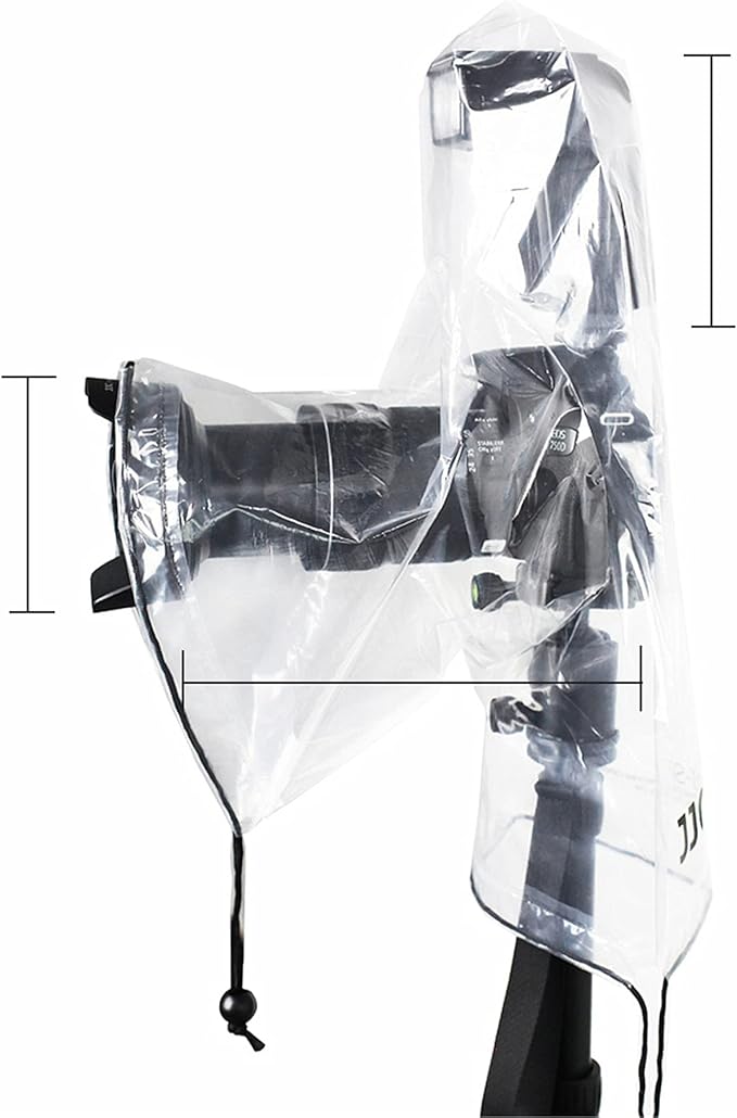 2 Pack Camera Rain Cover with Flash Clear Dust Proof Sleeve Protection for Canon EOS 4000D 1200D 90D 80D 77D 70D 5D 6D 7D Mark II R10 R7 R5 R6 Rp R Rebel T8i T7i T7 T6i SL3 SX70 SX60 HS