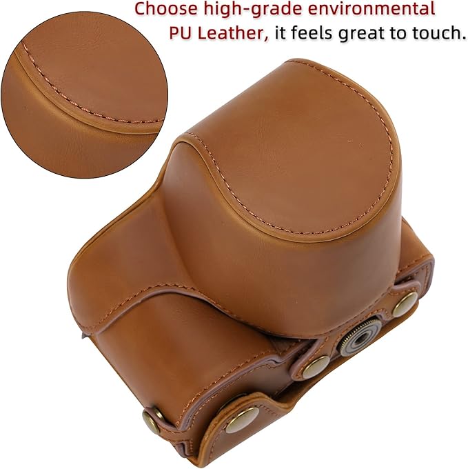 Hargedis XEVN for Sony ZV-E10 case,for Sony ZV-E10 case,Premium PU Full Body Leather Camera Case Bag for Sony Alpha ZV-E10 Fit 16-50mm Lens with Camera Shoulder Strap