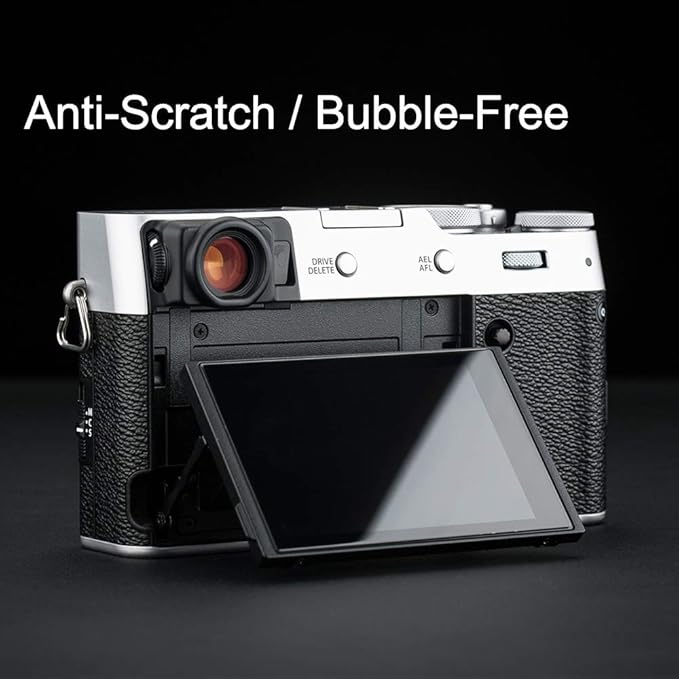 JJC 2 Pack Camera Screen Protector for Fujifilm X100VI X100V X-T4 X-E4 Camera, Ultra-Thin Anti-Fingerprint Anti-Scratch 9H Hardness 2.5D Rounded Edges Tempered Glass Protector