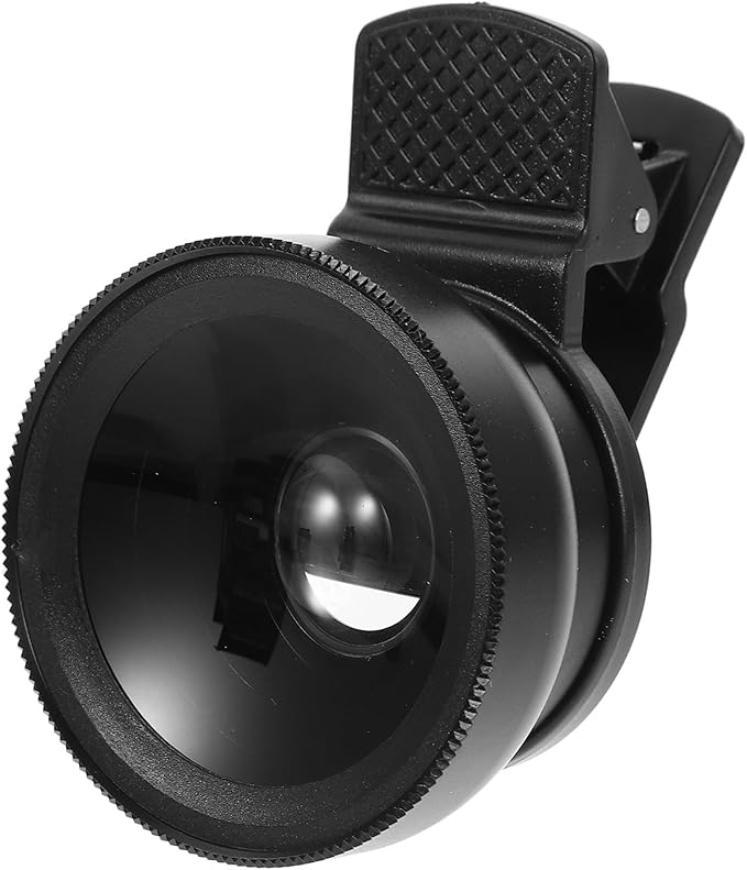 37mm Clip-on Phone Lens Wide Angle High-Definition Macro Lens for Smartphones Professional Black Dual-Function Attachment