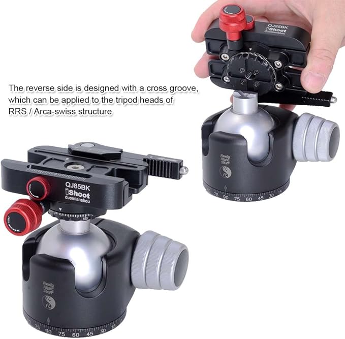 iShoot 360°Quick Self-Locked Lever Clamp Converter Adapter Knob Fine-Tuned, Compatible with Manfrotto 200PL/410PL Plate & Arca-Swiss Fit Camera Quick Release Plate & ARCA Manfrotto GITZO Tripod Head