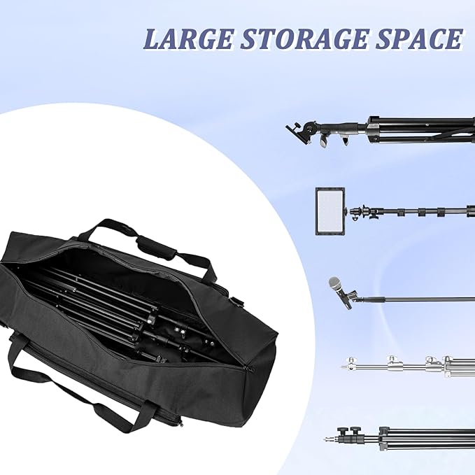 48in Heavy Duty Tripod Bag with Adjustable Padded Shoulder Strap and Handle, Carrying Case for Speaker, Mic, Light Stand and Photography Studio Equipment