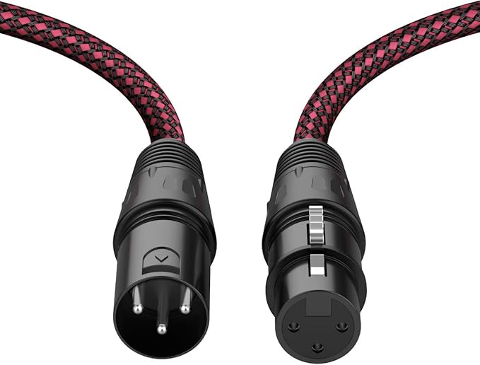 BIFALE XLR Cable 15ft 2Pack, Heavy Duty Nylon Braided XLR Microphone Cable Male to Female 3Pin Balanced Microphone Cable Compatible with Shure SM Microphone, Behringer, Speaker Systems