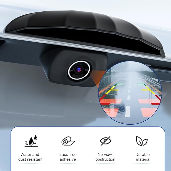Hugwits Car Rearview Camera Anti-Rain Cover, 0.7" x 3.9" Silicone Reversing Camera Rain Eyebrow Cover, Self-Adhesive Dashcam Protective Covers, Universal for Most Cars (Black)